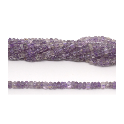 Amethyst Carved Melon 7x4mm strand 100 beads