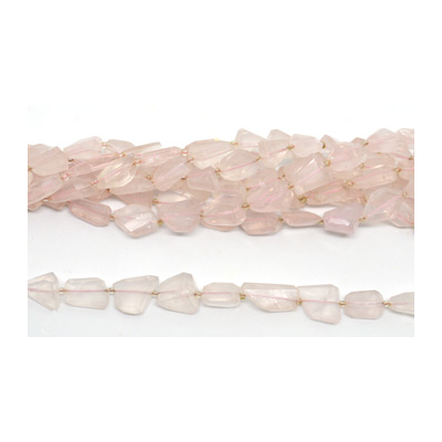 Rose Quartz Fac.Nugget 14x10mm strtand 22 beads