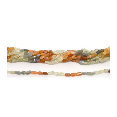 Moonstone Multicolour Fac.Nugget 9x11mm strand 30 beads