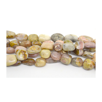 Pink Opal Pol.Nugget 17x13mm strand 22 beads