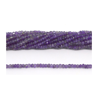 Amethyst Fac.Rondel 3x4mm strand 100 beads