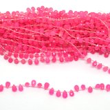Pink Dyed Jade Faceted Briolette 8x5mm strand 28 beads-5 strands or more for $4.00 per strand-Beadthemup