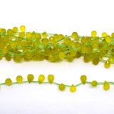 Dyed Jade Green Faceted Briolette 11mmx7mm Strand 30 beads-beads incl pearls-Beadthemup