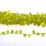 Dyed Jade Green Faceted Briolette 11mmx7mm Strand 30 beads-5 strands or more for $4.00 per strand-Beadthemup