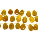 Synthetic Yellow Opal Briolette 20mmx15mm Pair-beads incl pearls-Beadthemup
