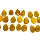 Synthetic Yellow Opal Briolette 20mmx15mm Pair-beads incl pearls-Beadthemup