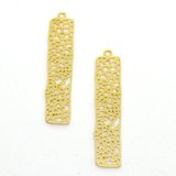 Gold plate Pendant 8x38mm 2 pack-findings-Beadthemup