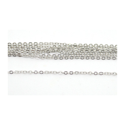 White gold plate Brass Chain cable 2x1.5mm per 50cm