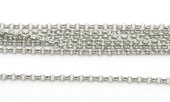 White gold plate Copper Chain rollo 2.5mm per Meter -findings-Beadthemup