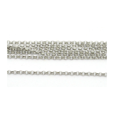 White gold plate Copper Chain rollo 2.5mm per 50cm