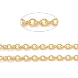 Gold plate Copper Chain Rollo 2.5mm per Meter -findings-Beadthemup