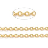 Gold plate Copper Chain Rollo 2.5mm per Meter -silver, rhodium and gold plate-Beadthemup