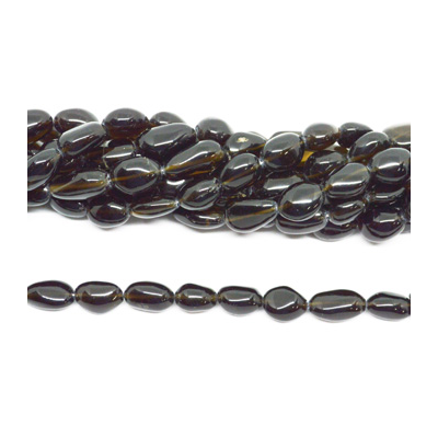 Smokey Quartz Polished Nugget app 10x14mm strand 26 beads