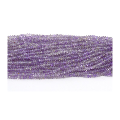 Amethyst Faceted Rondel4x3mm strand 100 beads