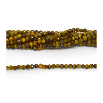 Tiger Eye Faceted Round 5mm strand 80 beads