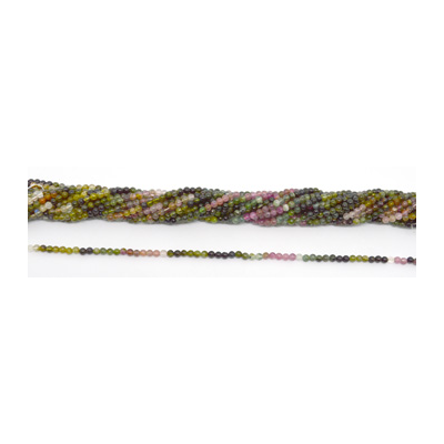 Tourmaline Polished Round 4mm strand 100 beads