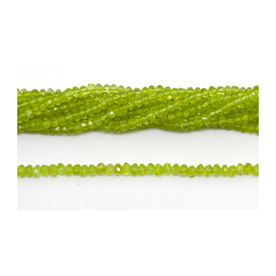 Peridot Faceted Rondel 3x2mm strand hand cut 140 beads