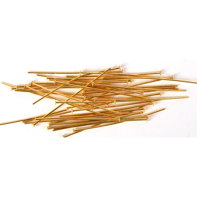 Gold plate brass headpin 76mm x 0.6 20 pair