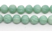 Amazonite China Carved Round 14mm EACH BEAD-beads incl pearls-Beadthemup