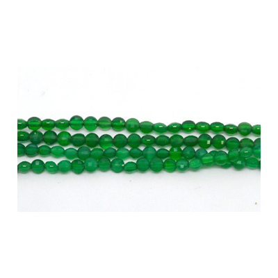 Green Onyx Faceted Coin 4mm EACH BEAD