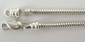 Sterling Silver Necklace 40cm screw end 3mm-findings-Beadthemup