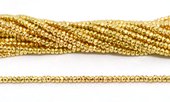 Hematite Gold plated Faceted rondel 3mm strand 186 beads-beads incl pearls-Beadthemup