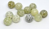 Jade Carved 12mm Round EACH BEAD-beads incl pearls-Beadthemup