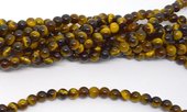 Tiger Eye Polished Round 6mm strand 63 beads-beads incl pearls-Beadthemup