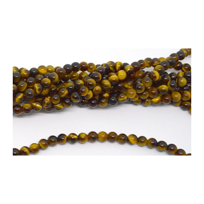 Tiger Eye Polished Round 6mm strand 63 beads