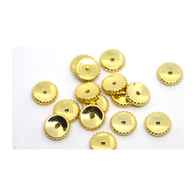 24k Gold plate Brass Rondel bead 9x2mm 5 pack