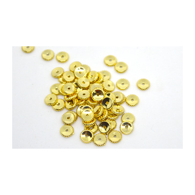 24k Gold plate Brass Rondel bead 6x1.5mm 8 pack