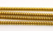 Hematite 18kt Gold plate Saucer 8x3mm strand 122 beads-beads incl pearls-Beadthemup