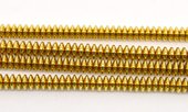 Hematite 18kt Gold plate Saucer 8x3mm strand 122 beads-beads incl pearls-Beadthemup