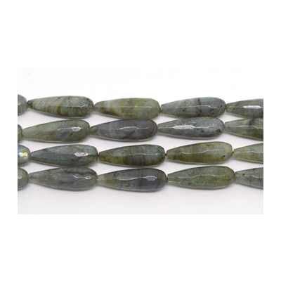 Labradorite Faceted Teardrop 10x30mm strand 13 beads