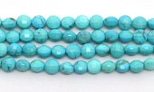 Turquoise dyed Faceted flat round 4mm EACH BEADS-beads incl pearls-Beadthemup