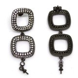 Stud CZ Black Rhodium Brass 48mm pair-findings-Beadthemup