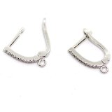 Sheppard Euro CZ Rhodium Brass 19mm incl ring Pair-findings-Beadthemup