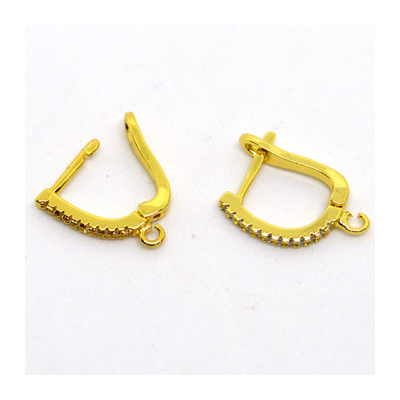 Sheppard Euro CZ Gold plate Brass 19mm incl ring Pair