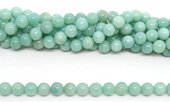 Amazonite China Polished Round 8mm strand 49 beads-gold oval connector-Beadthemup
