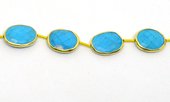 Vermeil Bezel set Howlite 16x11mm EACH BEAD-beads incl pearls-Beadthemup