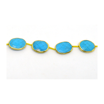 Vermeil Bezel set Howlite 16x11mm EACH BEAD