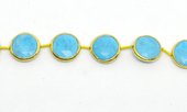 Vermeil Bezel set Howlite 15mm EACH BEAD-beads incl pearls-Beadthemup