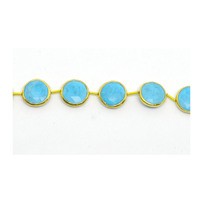 Vermeil Bezel set Howlite 15mm EACH BEAD