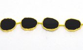 Vermeil Onyx Dyed Slice app 12x15mm EACH bead-beads incl pearls-Beadthemup