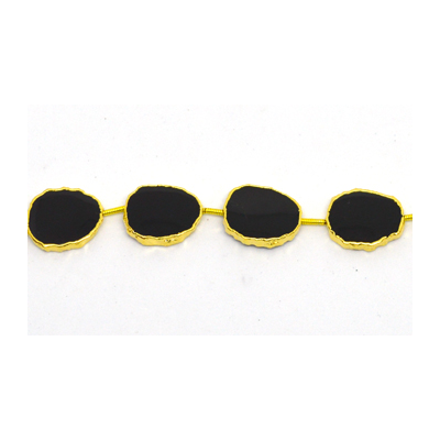 Vermeil Onyx Dyed Slice app 12x15mm EACH bead