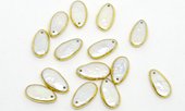 Vermeil Bezel F.W.Pearl Teadrop 12x21mm EACH BEAD -beads incl pearls-Beadthemup