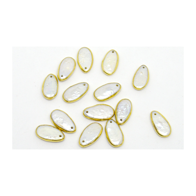 Vermeil Bezel F.W.Pearl Teadrop 12x21mm EACH BEAD 