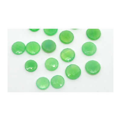 Chrysophase Faceted Flat Round app 12mm EACH BEAD