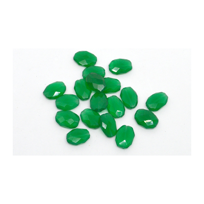 Green Onyx Faceted flat oval 15x11mm EACH BEAD