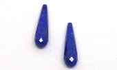 Lapis Faceted Briolette 8x30mm Pair-beads incl pearls-Beadthemup